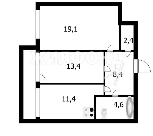 
   Продам 2-комнатную, 59.3 м², Выборная ул, 91/4

. Фото 31.