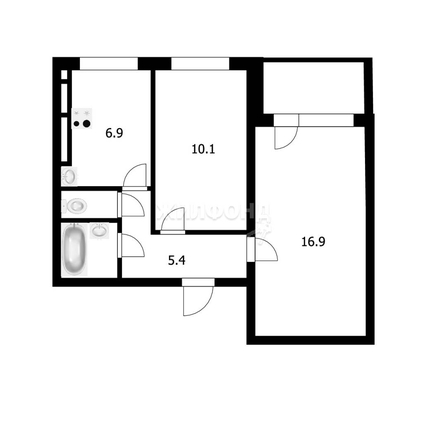 
   Продам 2-комнатную, 45.4 м², Железнодорожная ул, 8

. Фото 17.