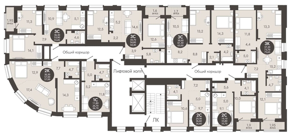 
   Продам 3-комнатную, 55.85 м², Флагман Холл

. Фото 1.