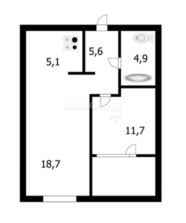 
   Продам 2-комнатную, 45.4 м², Красный пр-кт, 220

. Фото 9.