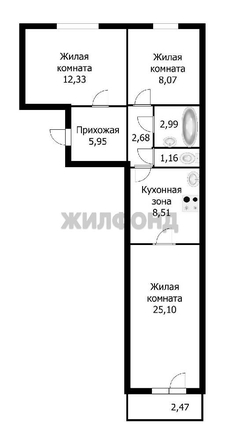 
   Продам 3-комнатную, 58.5 м², Виктора Шевелева ул, 38/1

. Фото 14.