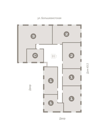 
   Продам 2-комнатную, 70.6 м², Европейский берег, дом 44

. Фото 1.