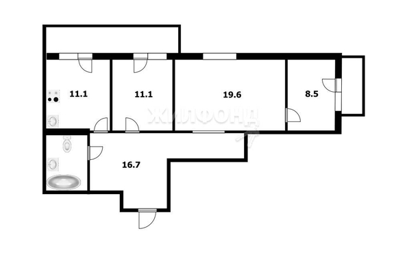 
   Продам 3-комнатную, 71.6 м², Танковая ул, 32

. Фото 22.