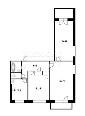 
   Продам 3-комнатную, 61.2 м², Невельского ул, 83

. Фото 2.