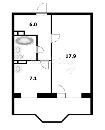 
   Продам 1-комнатную, 34.4 м², Гребенщикова ул, 7

. Фото 16.