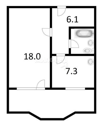 
   Продам 1-комнатную, 34.8 м², Краузе ул, 19

. Фото 7.