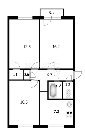 
   Продам 3-комнатную, 58.9 м², Чкалова ул, 40

. Фото 3.