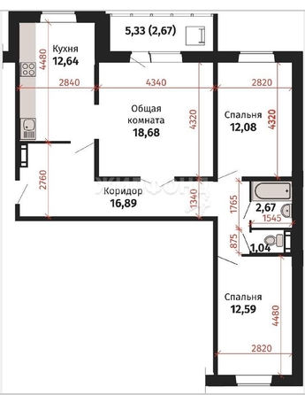 
   Продам 3-комнатную, 77.3 м², 2-й (4 мкр.) кв-л, 204/1

. Фото 21.