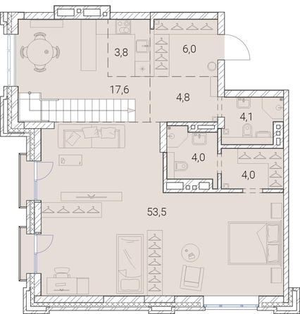 
   Продам 1-комнатную, 117.4 м², Тайм Сквер

. Фото 19.