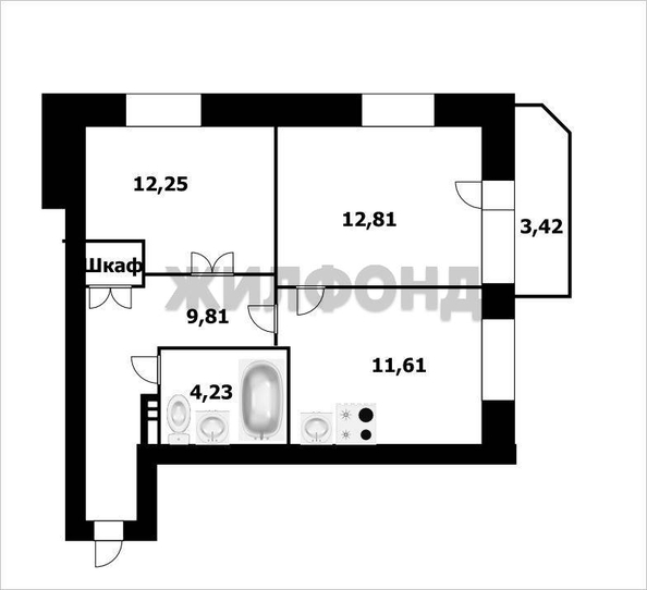
   Продам 2-комнатную, 49.7 м², Ипподромская ул, 8

. Фото 9.