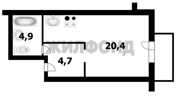 
   Продам студию, 29.7 м², Мясниковой ул, 8/1

. Фото 18.