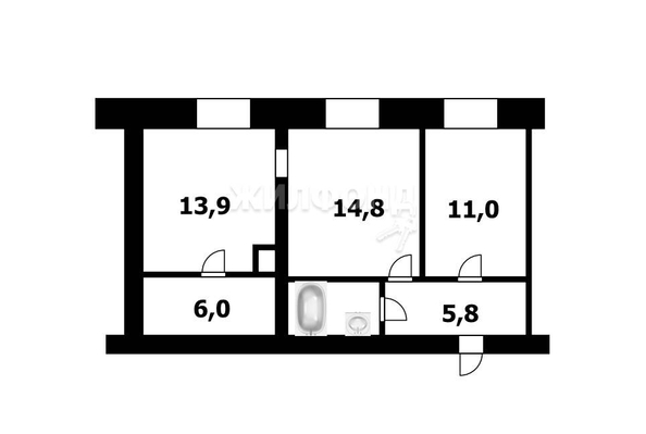 
   Продам 3-комнатную, 55 м², Первомайская ул, 204а

. Фото 12.