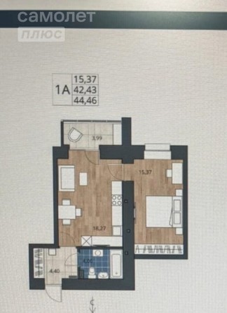 
   Продам 1-комнатную, 44.5 м², Северное Сияние, этап 3

. Фото 2.