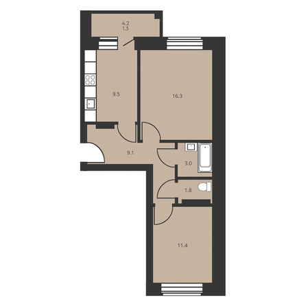 
   Продам 2-комнатную, 50.8 м², Амурский 6-й проезд, 14

. Фото 2.