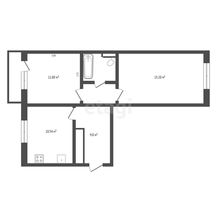 
   Продам 2-комнатную, 53 м², Рокоссовского ул, 14/1

. Фото 2.