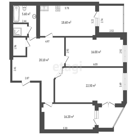 
   Продам 3-комнатную, 110.2 м², 5 Армии ул, 6

. Фото 1.