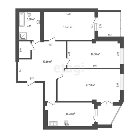 
   Продам 3-комнатную, 110.2 м², 5 Армии ул, 6

. Фото 2.