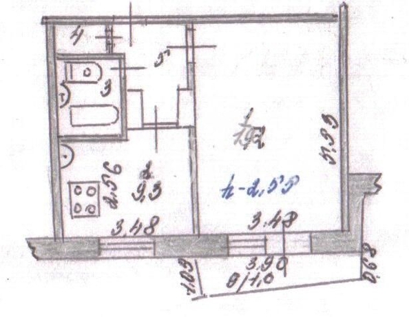 
   Продам 1-комнатную, 38.4 м², Северная 33-я ул, 27

. Фото 3.