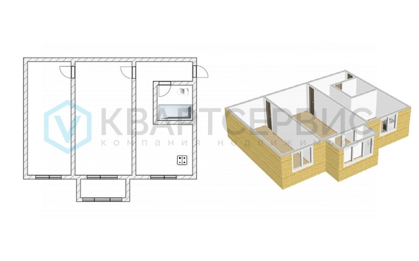 
  Продается 2-комн. квартира, 45.3 м², Химиков ул, д. 20А
. Фото 3.