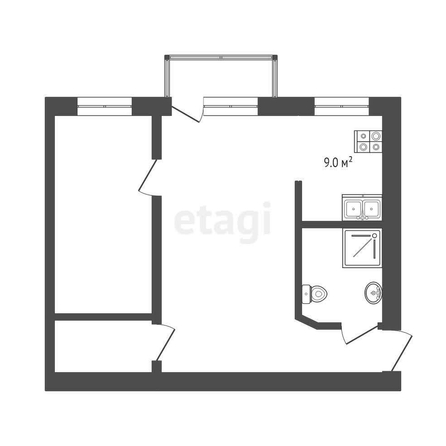 
  Продается 2-комн. квартира, 40 м², Магистральная ул, д. 56А
. Фото 5.