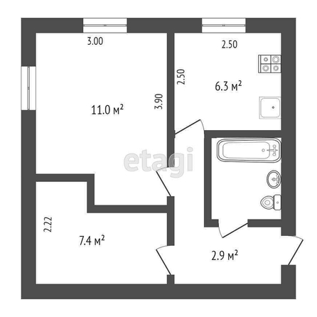 
  Продается 1-комн. квартира, 30.5 м², Молодогвардейская ул, д. 13
. Фото 5.