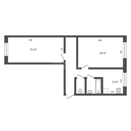 
  Продается 2-комн. квартира, 44.6 м², 12 Декабря ул, д. 70
. Фото 5.