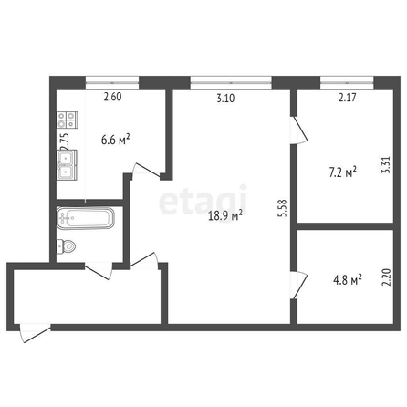 
  Продается 3-комн. квартира, 44 м², Маргелова ул, д. 48
. Фото 5.