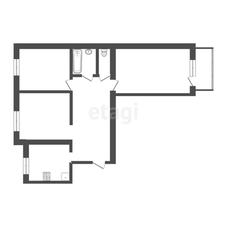 
  Продается 3-комн. квартира, 63.6 м², 14-й военный городок, д. 141
. Фото 5.