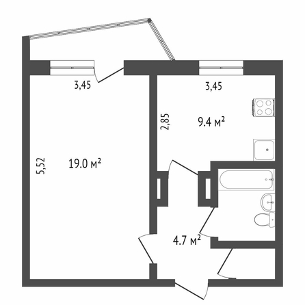 
  Продается 1-комн. квартира, 38.3 м², Омская ул, д. 152
. Фото 5.