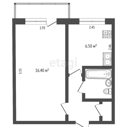 
  Продается 1-комн. квартира, 31.4 м², Энергетиков ул, д. 65
. Фото 5.
