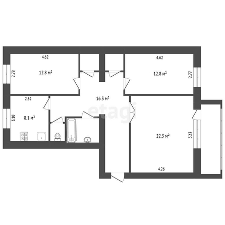 
  Продается 3-комн. квартира, 79.7 м², Молодежная ул, д. 14
. Фото 5.