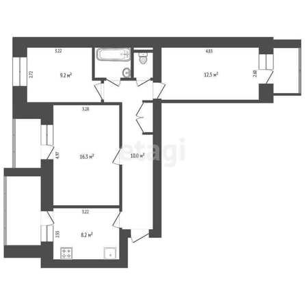 
  Продается 3-комн. квартира, 60.6 м², Гусарова ул, д. 113
. Фото 5.