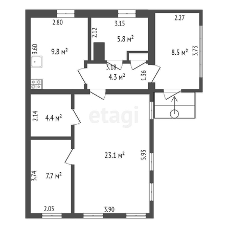 
  Продается дом, 55.5 м², Омск
. Фото 4.