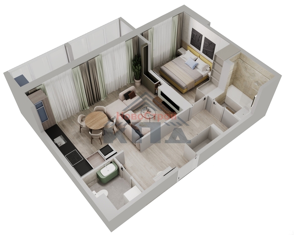 
  Продается 1-комн. квартира, 52 м², ЖК Регата
. Фото 1.