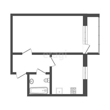 
  Продается 1-комн. квартира, 30.7 м², 16-й военный городок, д. 406
. Фото 5.