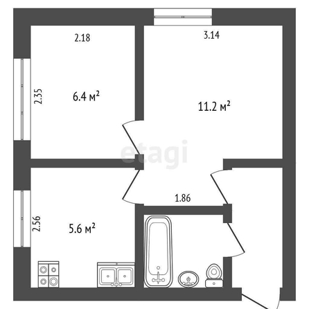 
  Продается 2-комн. квартира, 29.2 м², Панфилова ул, д. 6
. Фото 5.