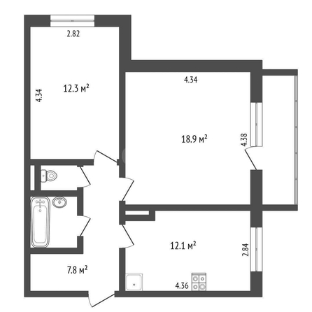 
  Продается 2-комн. квартира, 54.8 м², Линия 6-я ул, д. 180
. Фото 5.