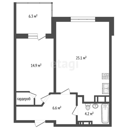 
  Продается 1-комн. квартира, 53.2 м², Ленинская 9-я ул, д. 5
. Фото 5.