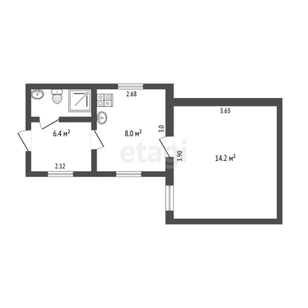 
  Продается 2-комн. квартира, 28.6 м², Рабиновича ул, д. 77/1
. Фото 5.