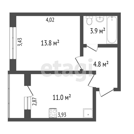 
  Продается 1-комн. квартира, 33.2 м², Ядринцева ул, д. 26
. Фото 5.