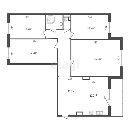 
  Продается 4-комн. квартира, 103.8 м², Омская ул, д. 134к1
. Фото 5.