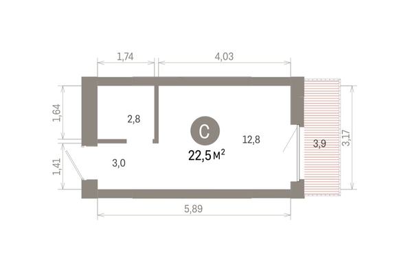 
  Продается студия, 22.51 м², ЖК Кварталы Драверта, дом 6
. Фото 1.