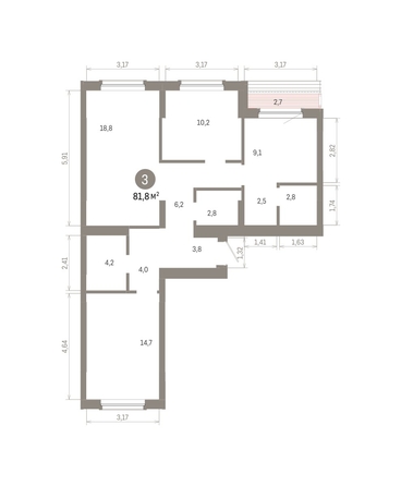 
  Продается 3-комн. квартира 81.84 м², в ЖК Кварталы Драверта, дом 6. Фото 1.