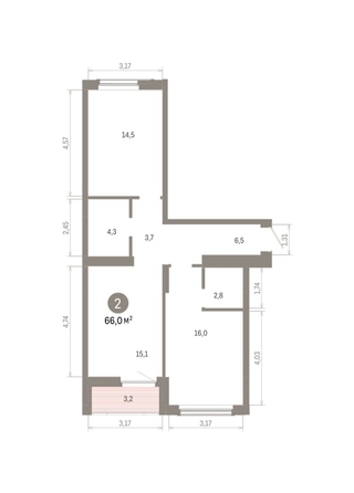 
  Продается 2-комн. квартира, 66 м², ЖК Кварталы Драверта, дом 6
. Фото 1.