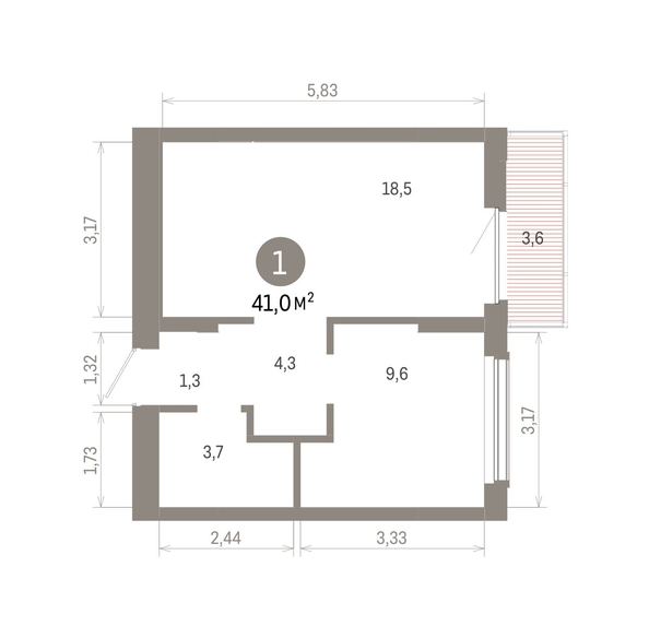 
  Продается 1-комн. квартира, 40.99 м², ЖК Кварталы Драверта, дом 6
. Фото 1.