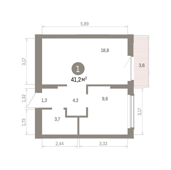 
  Продается 1-комн. квартира, 41.18 м², ЖК Кварталы Драверта, дом 6
. Фото 1.
