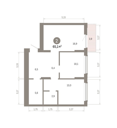 
  Продается 2-комн. квартира 65.14 м², в ЖК Кварталы Драверта, дом 6. Фото 1.