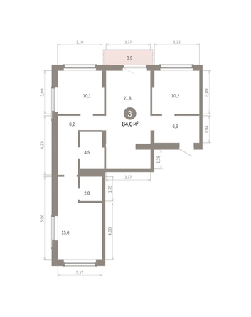 
  Продается 3-комн. квартира 83.98 м², в ЖК Кварталы Драверта, дом 6. Фото 2.