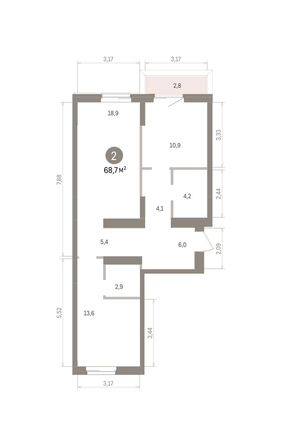 
  Продается 2-комн. квартира 68.68 м², в ЖК Кварталы Драверта, дом 4. Фото 1.