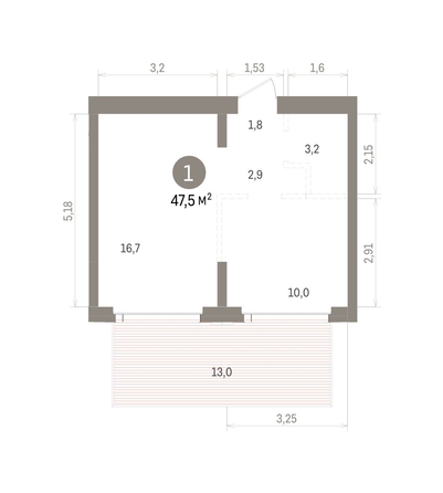 
  Продается 1-комн. квартира 47.51 м², в ЖК Кварталы Драверта, дом 4. Фото 1.